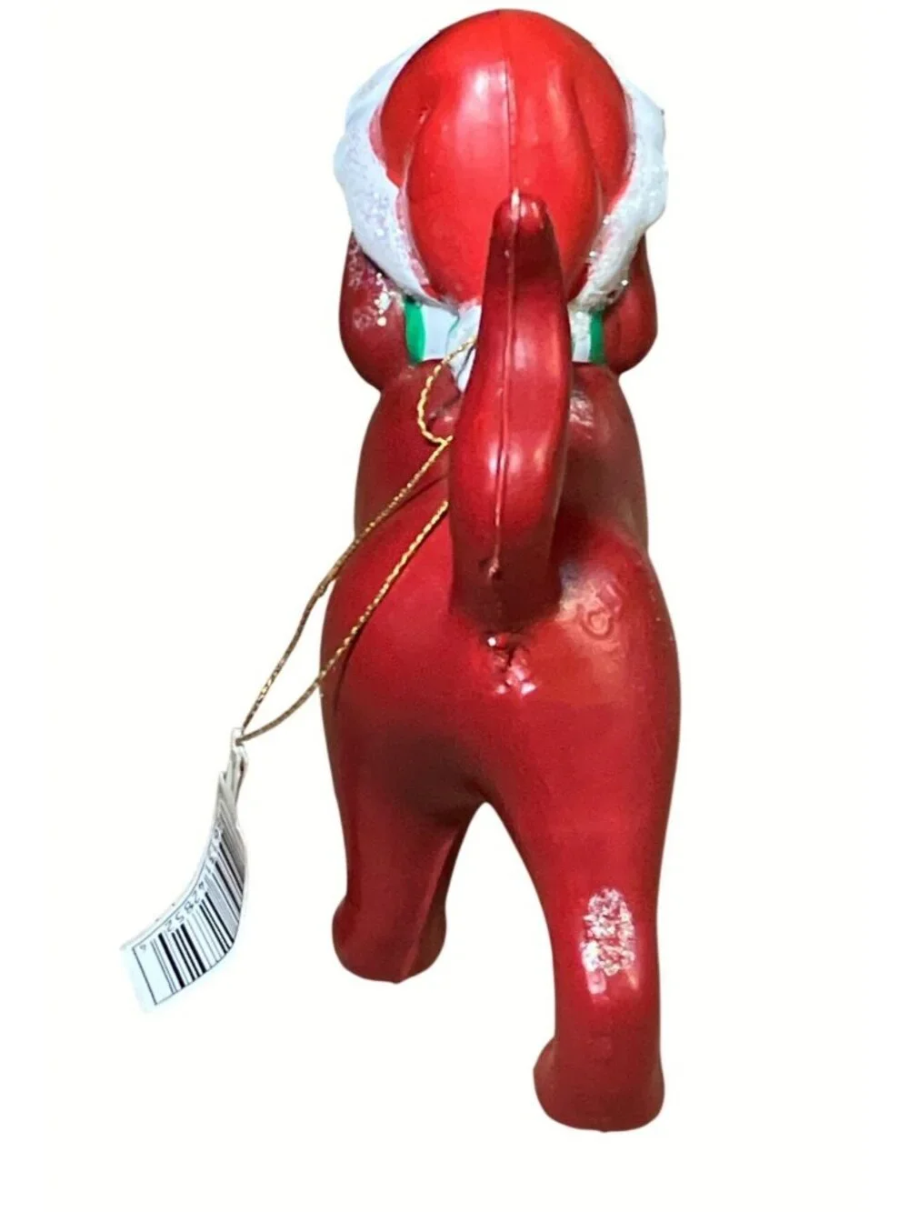 Clifford the Big Red Dog Christmas Ornament With Santa Hat and Scarf